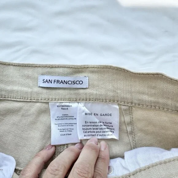 cropped pants women Size 5 Beige Stretch - Picture 11 of 14